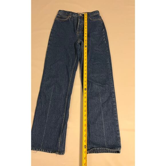 Reformation Cynthia High Rise Straight Long Denim Jeans Womens 24 Blue Casual - Picture 4 of 16